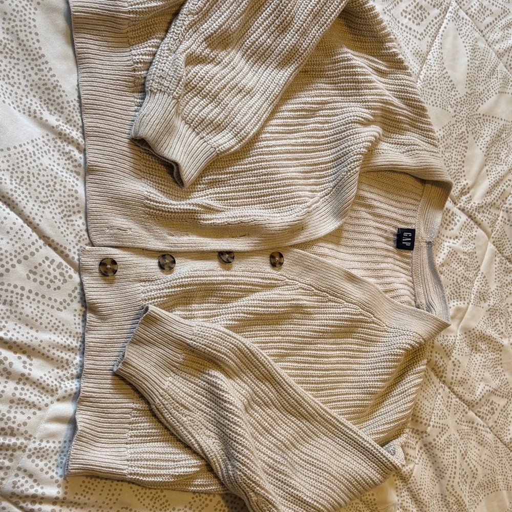 Gap Beige Button-Up Cardigan